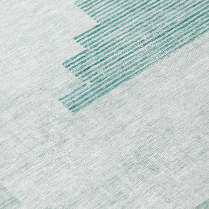 Raeel Teal Washable Indoor-Outdoor Rug