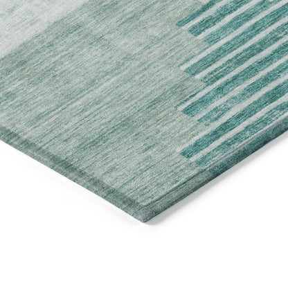 Raeel Teal Washable Indoor-Outdoor Rug