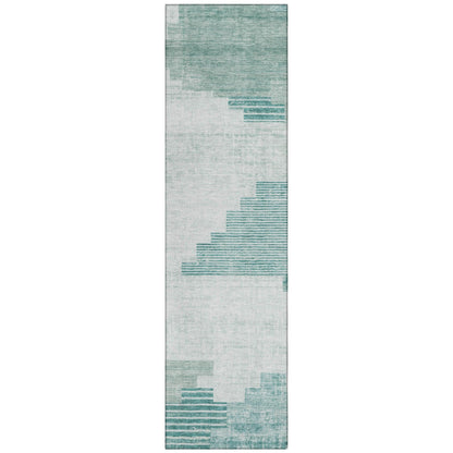 Raeel Teal Washable Indoor-Outdoor Rug