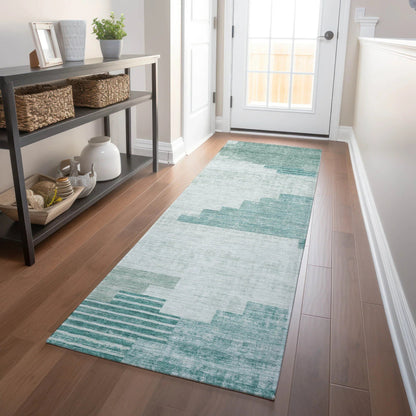 Raeel Teal Washable Indoor-Outdoor Rug