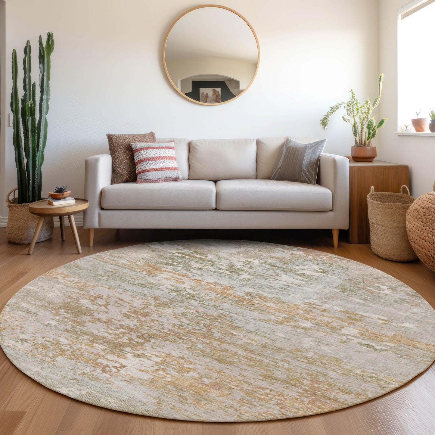 Raeira Coral Washable Indoor-Outdoor Rug