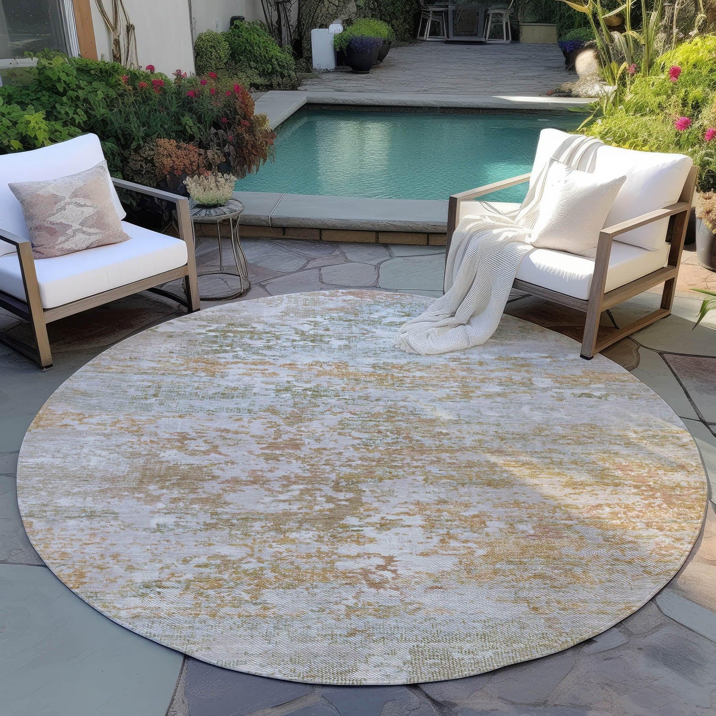 Raeira Coral Washable Indoor-Outdoor Rug