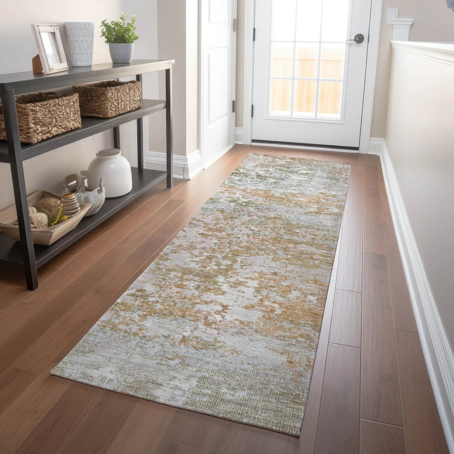 Raeira Coral Washable Indoor-Outdoor Rug