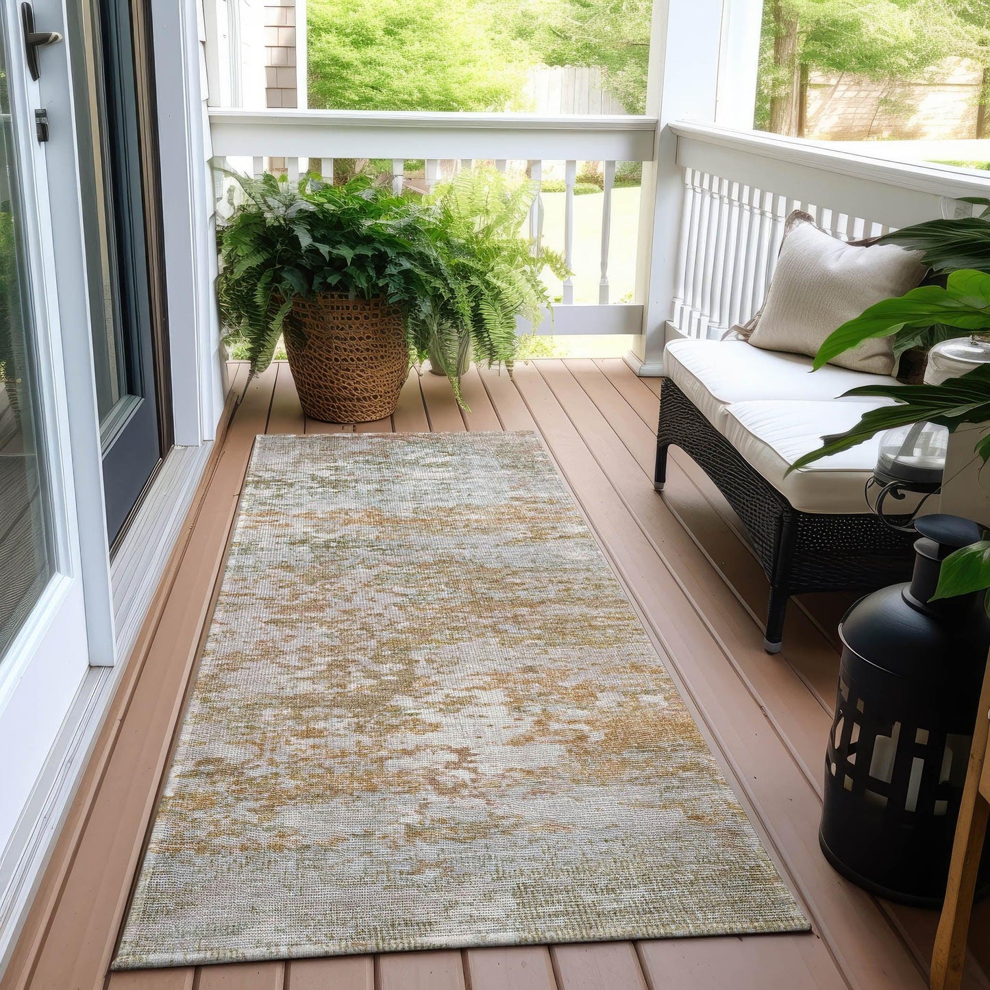 Raeira Coral Washable Indoor-Outdoor Rug