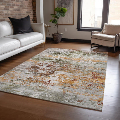 Raeira Terracotta Washable Indoor-Outdoor Rug