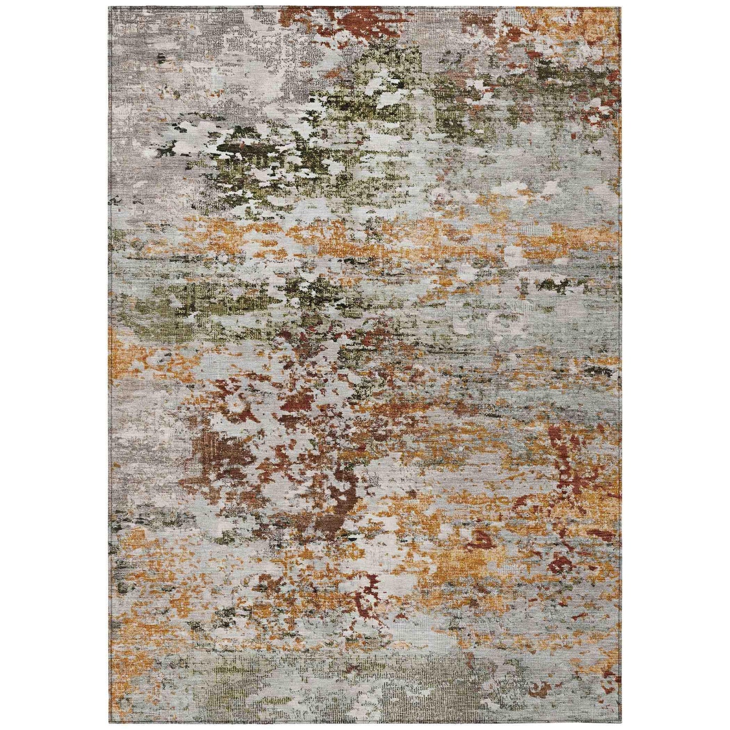 Raeira Terracotta Washable Indoor-Outdoor Rug