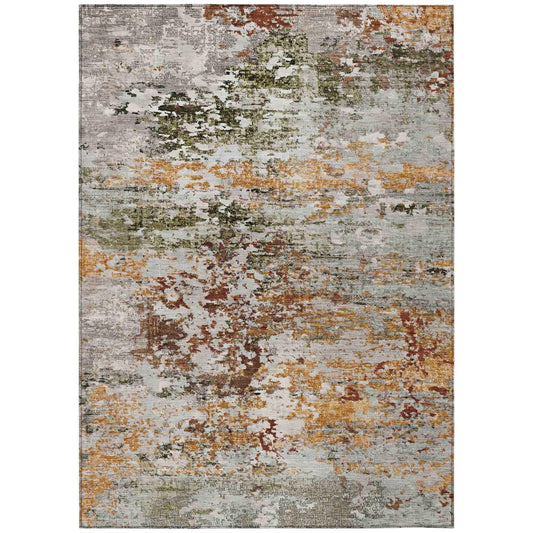 Raeira Terracotta Washable Indoor-Outdoor Rug