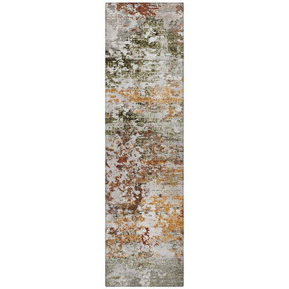 Raeira Terracotta Washable Indoor-Outdoor Rug