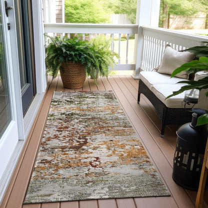 Raeira Terracotta Washable Indoor-Outdoor Rug