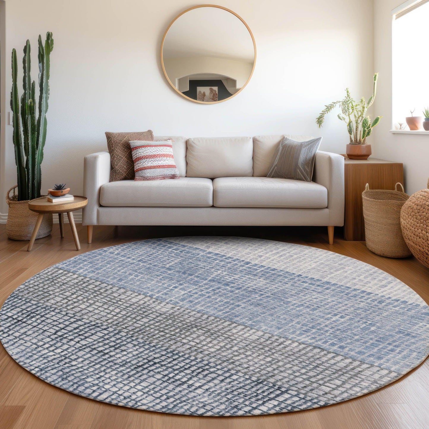 Raeon Blue Washable Indoor-Outdoor Rug
