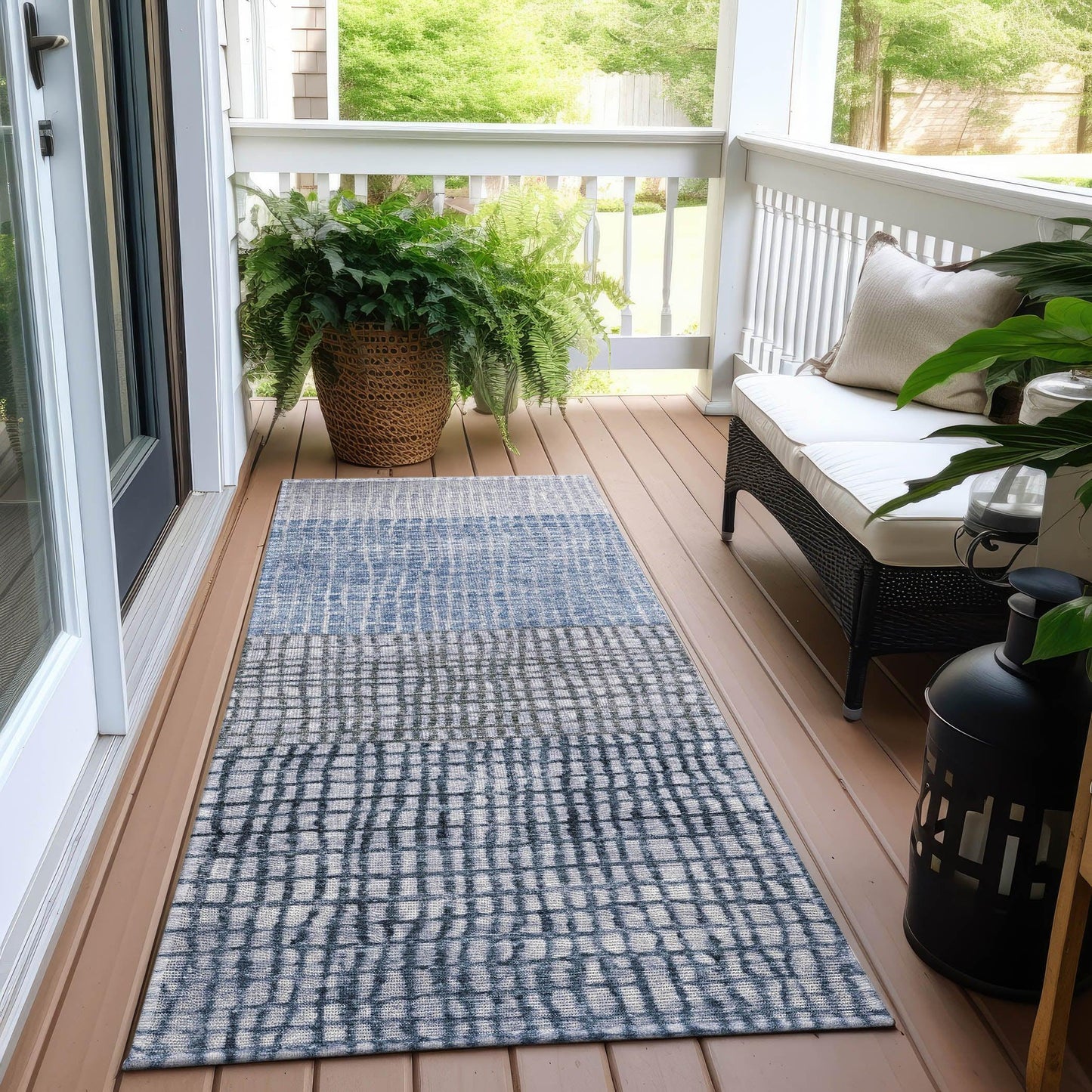 Raeon Blue Washable Indoor-Outdoor Rug