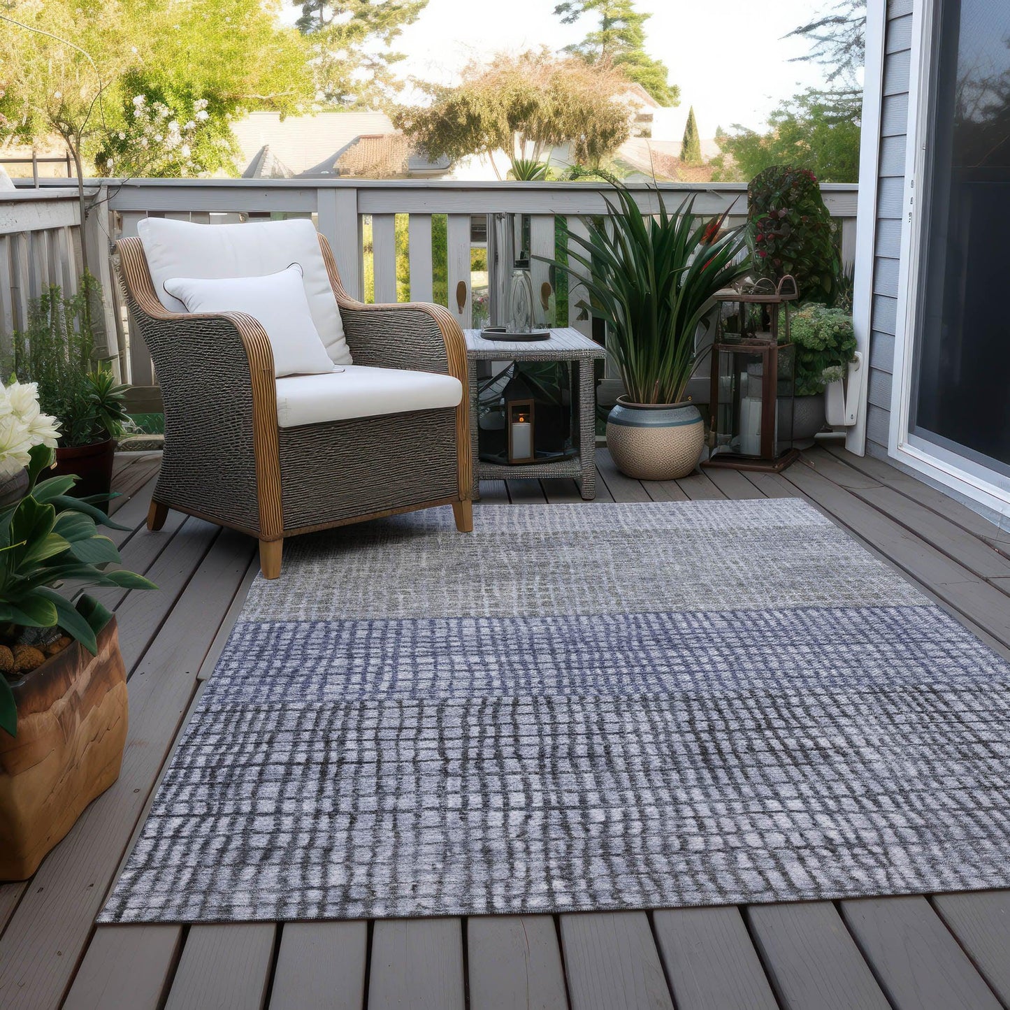 Raeon Denim Washable Indoor-Outdoor Rug