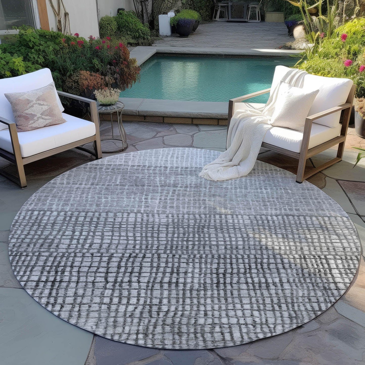 Raeon Gray Washable Indoor-Outdoor Rug
