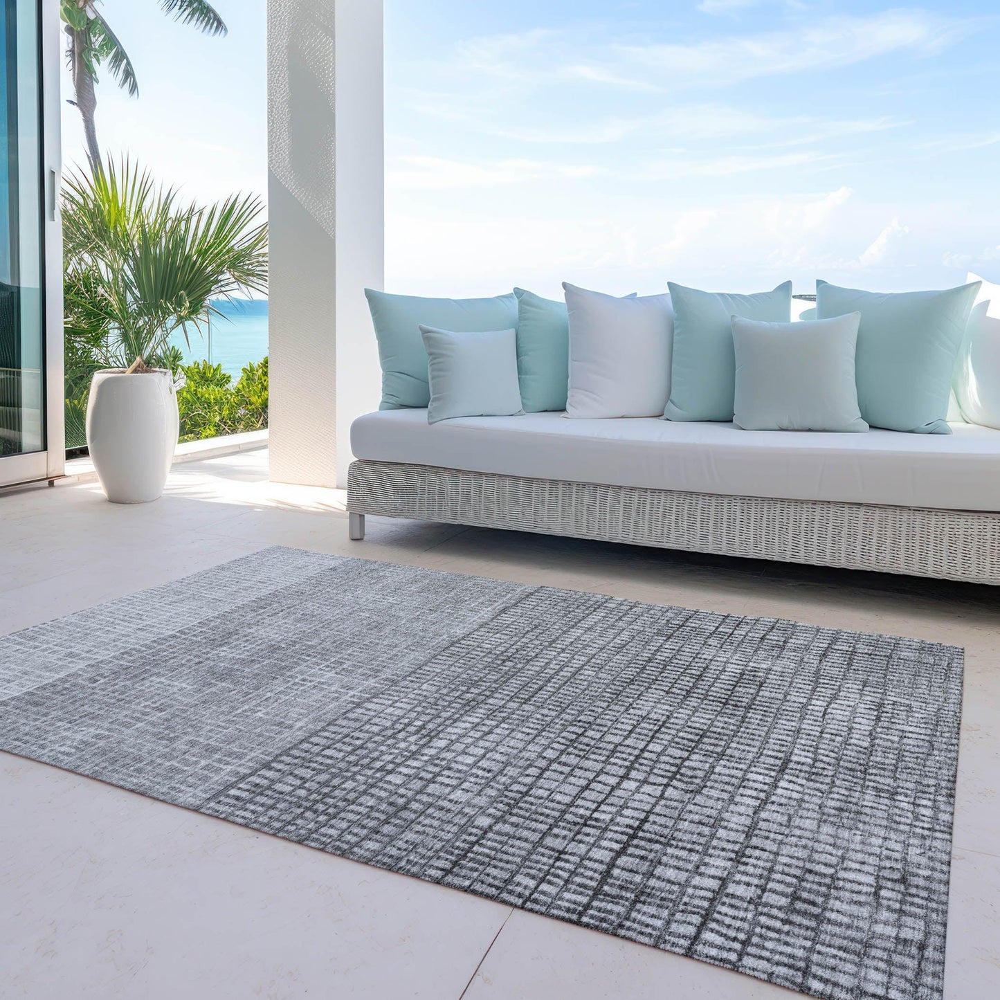 Raeon Gray Washable Indoor-Outdoor Rug