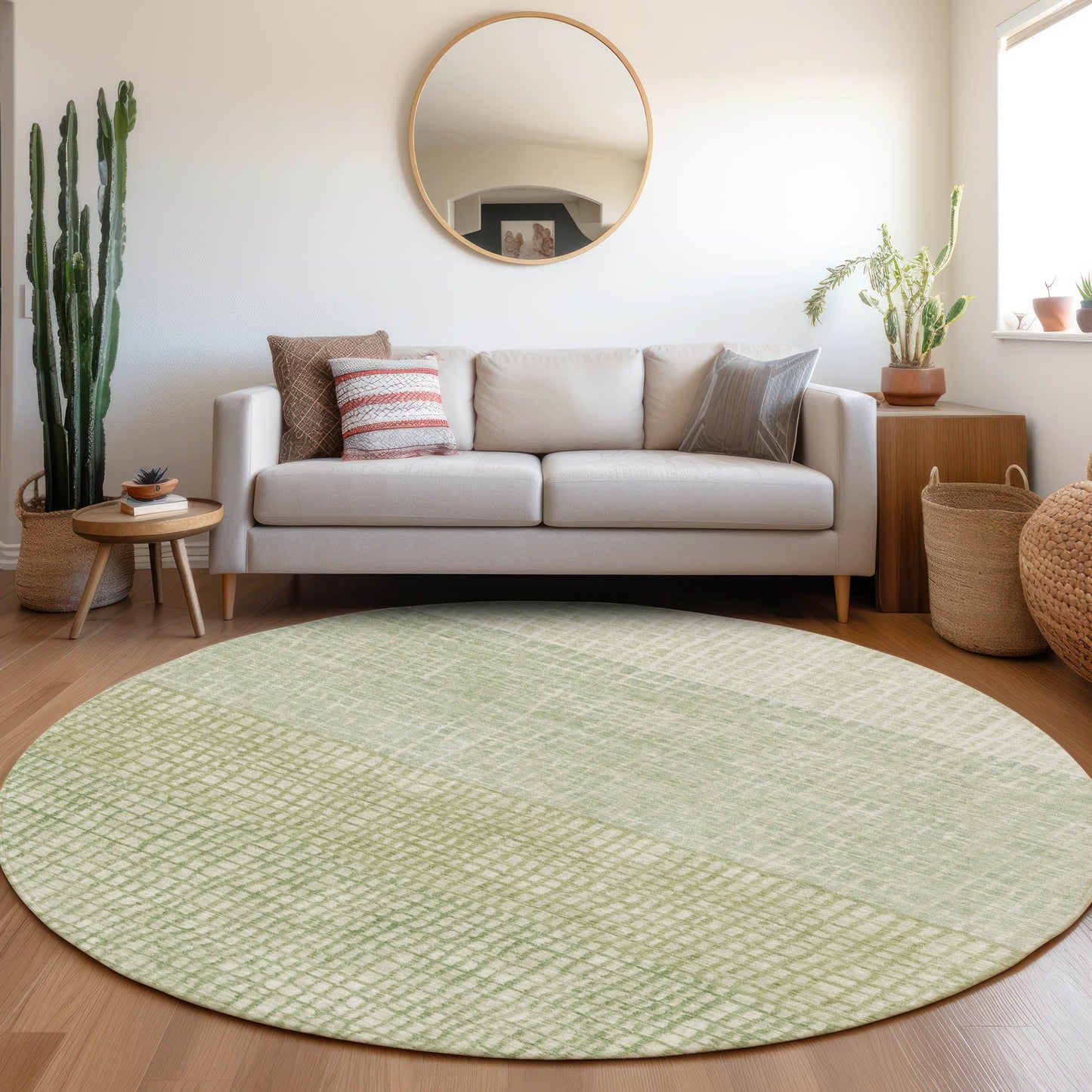 Raeon Green Washable Indoor-Outdoor Rug