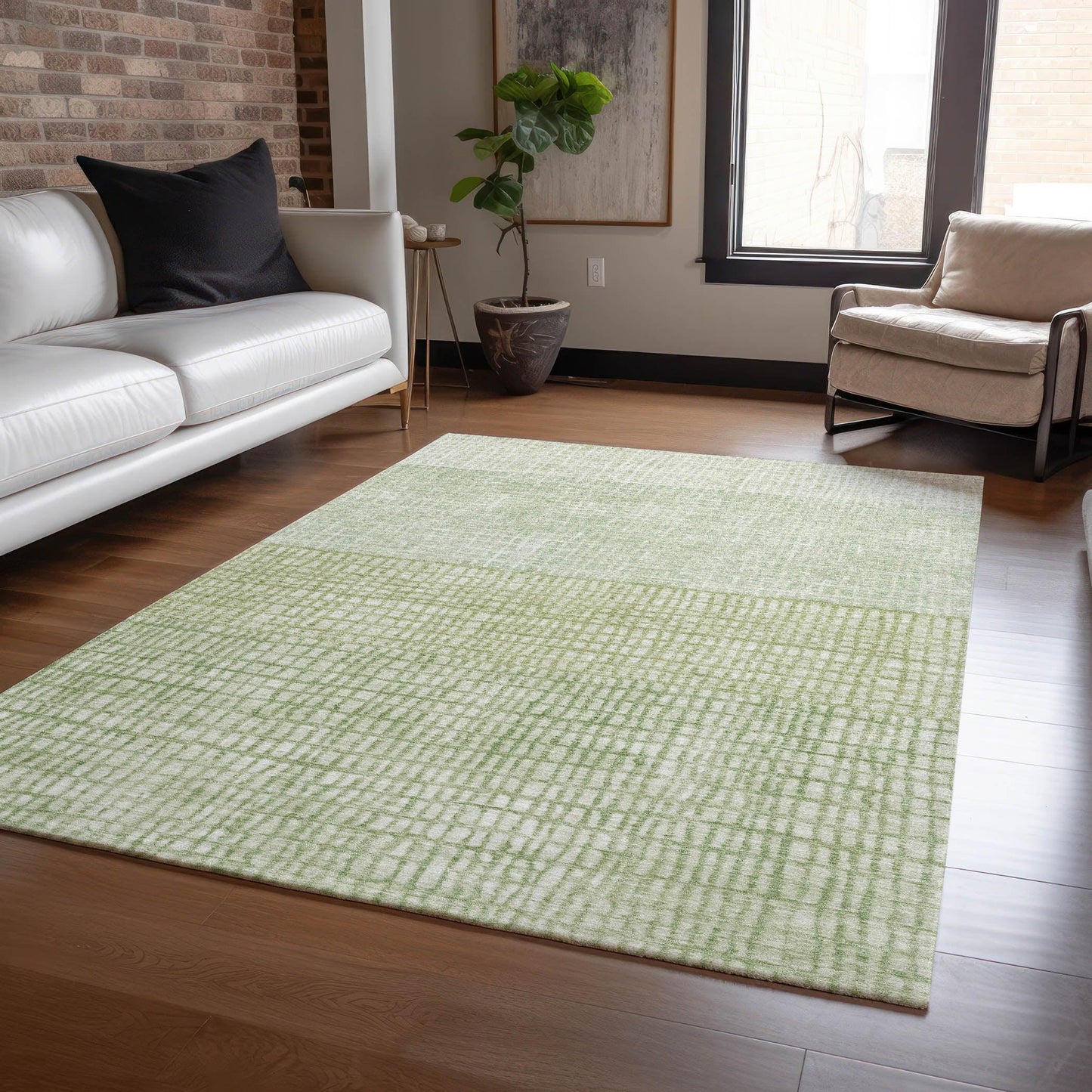 Raeon Green Washable Indoor-Outdoor Rug