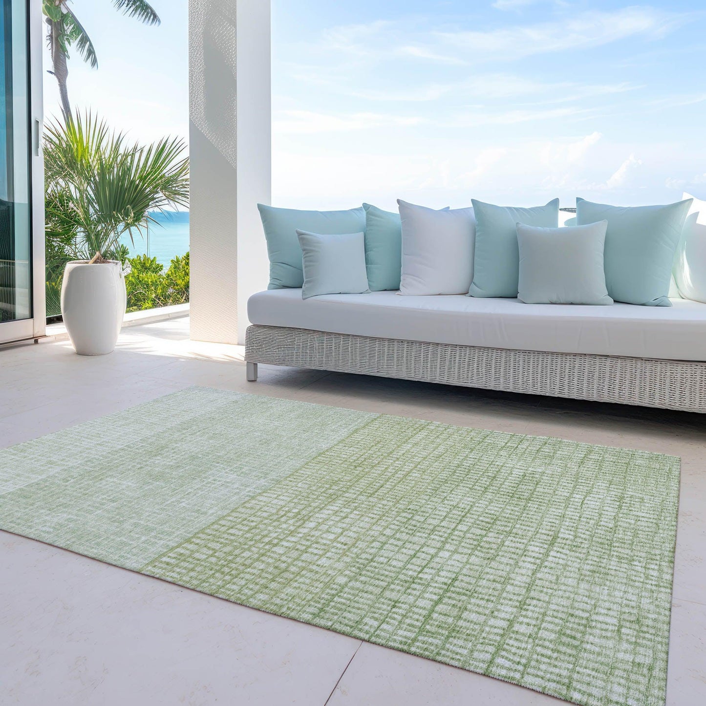 Raeon Green Washable Indoor-Outdoor Rug