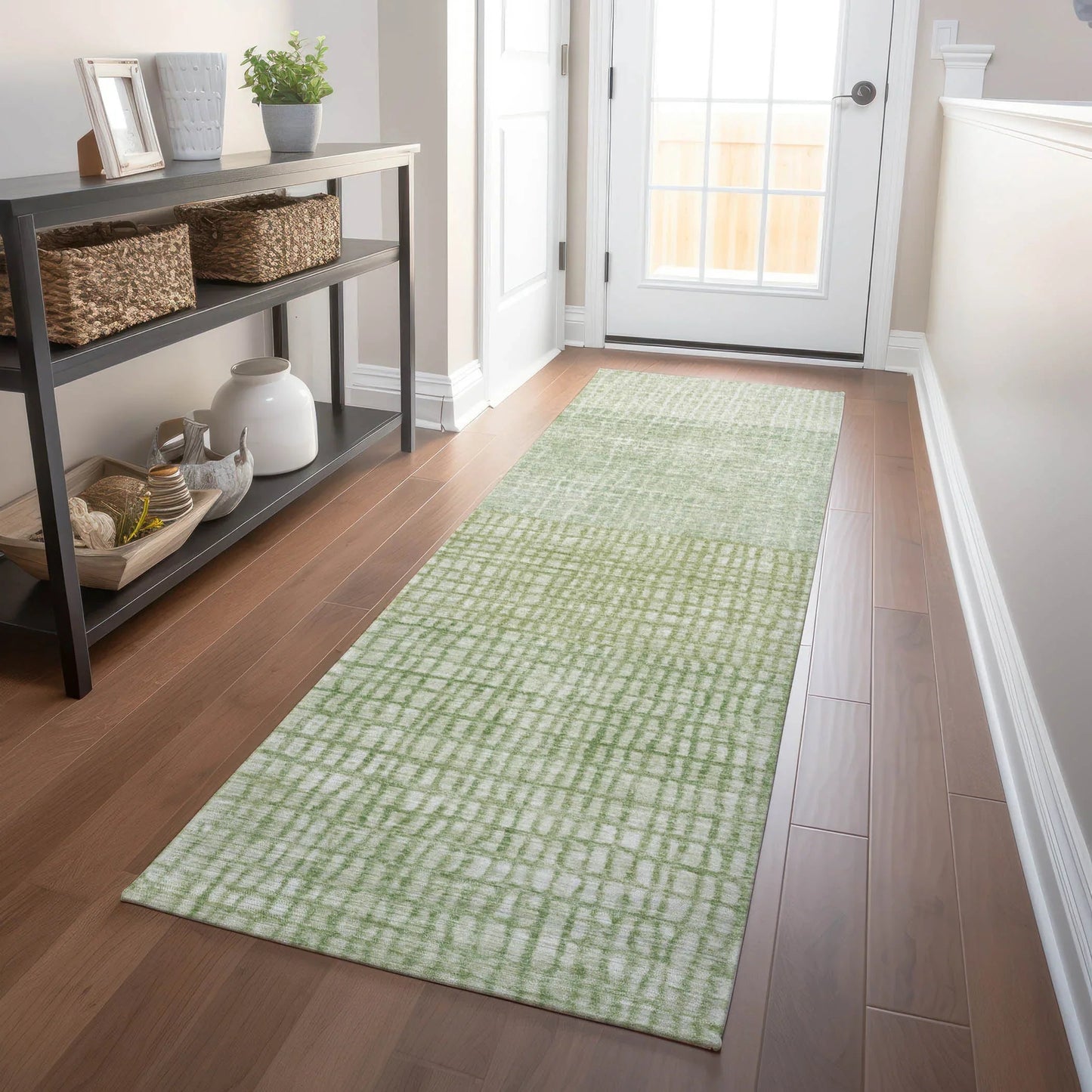 Raeon Green Washable Indoor-Outdoor Rug