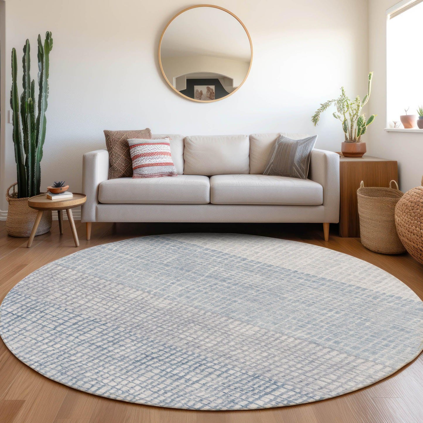 Raeon Sky Washable Indoor-Outdoor Rug
