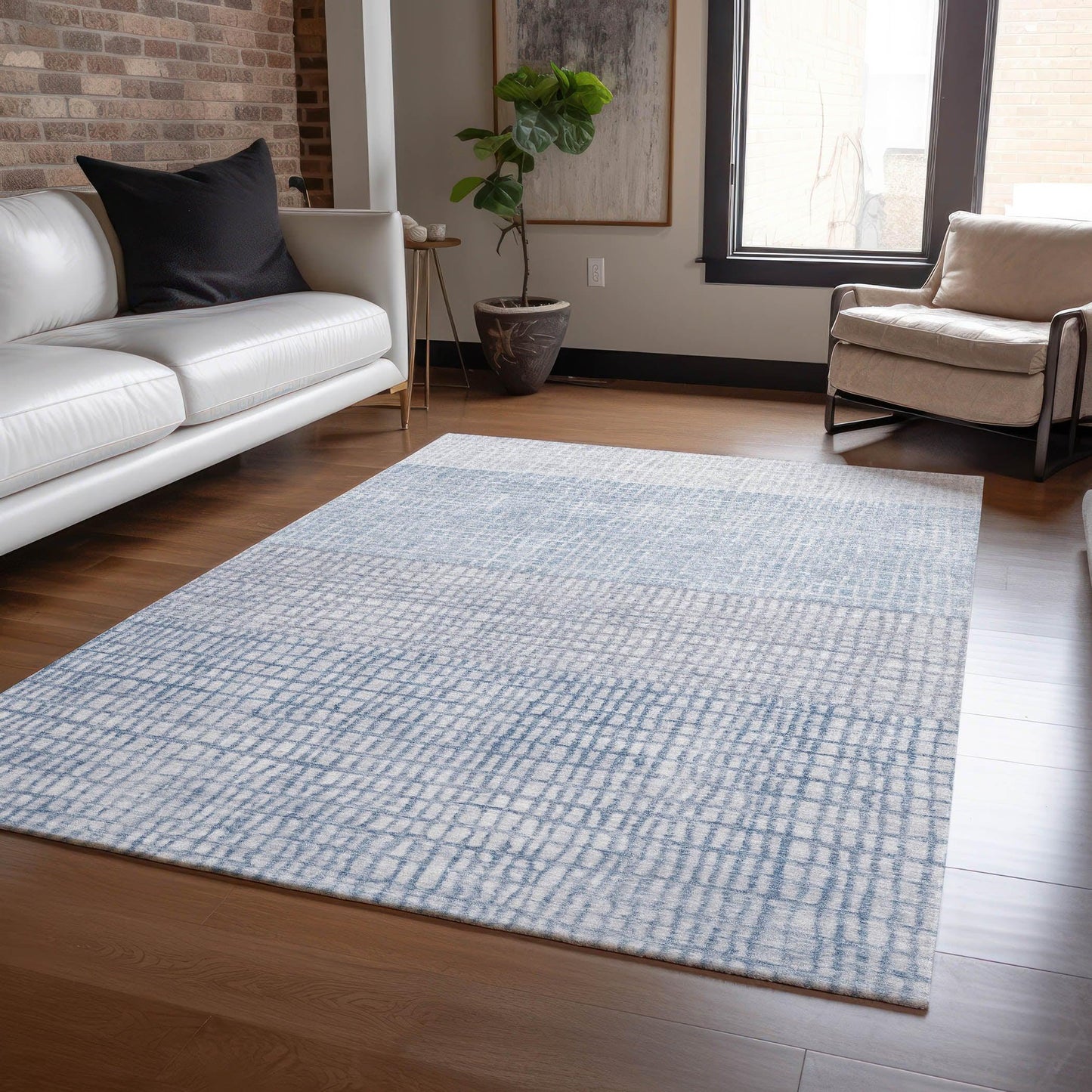 Raeon Sky Washable Indoor-Outdoor Rug