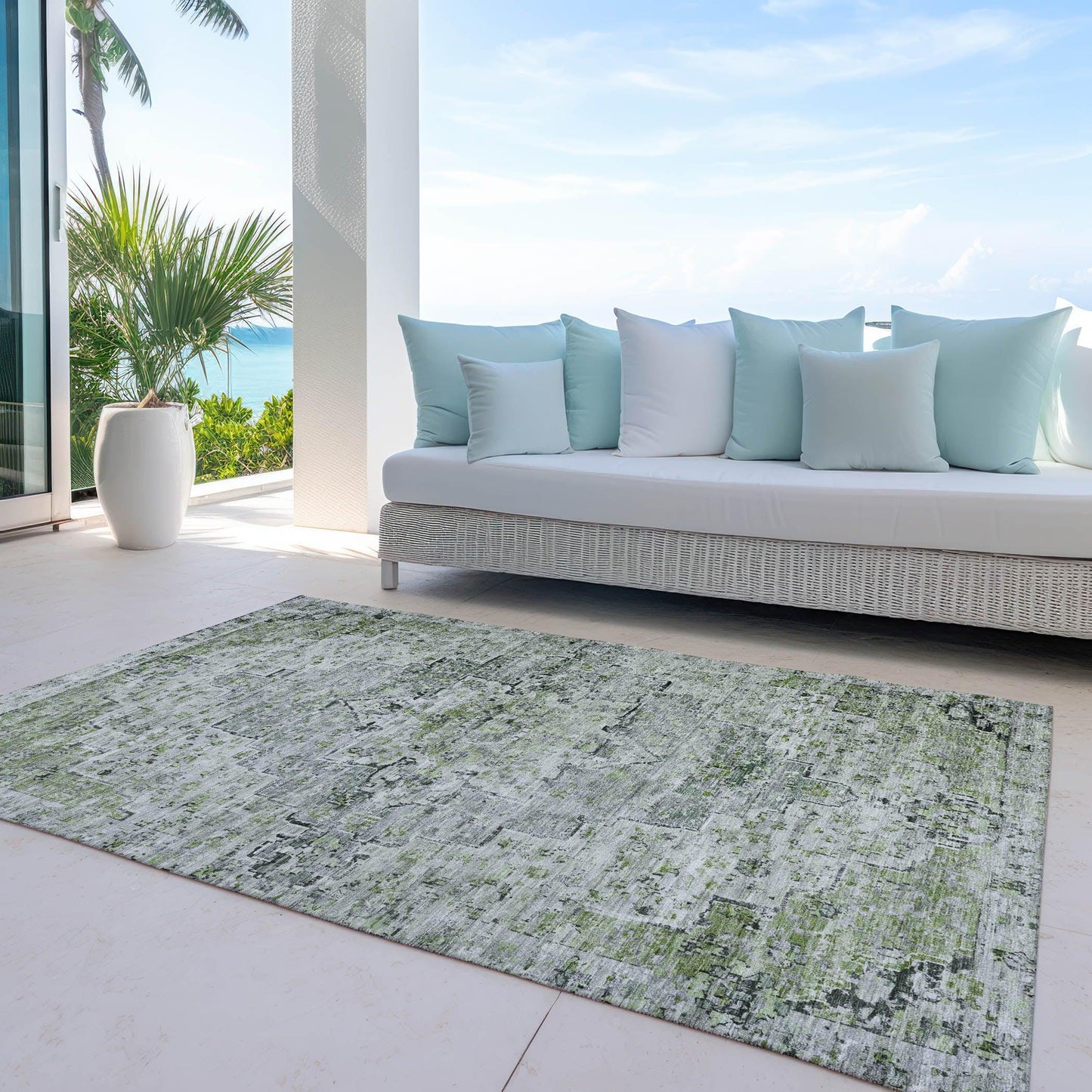 Raeor Aloe Washable Indoor-Outdoor Rug