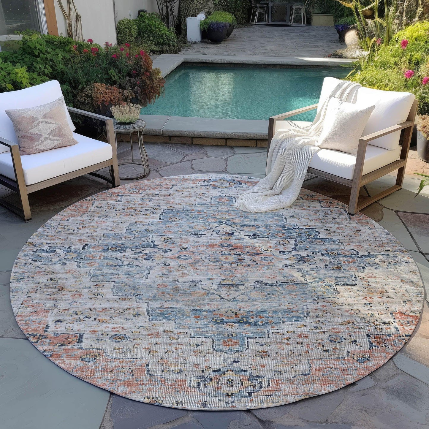 Raeor Beige Washable Indoor-Outdoor Rug