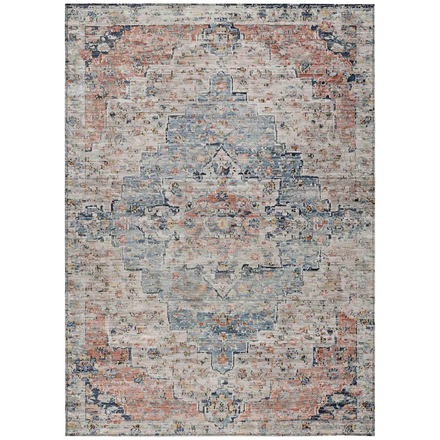 Raeor Beige Washable Indoor-Outdoor Rug