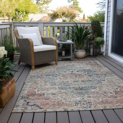 Raeor Beige Washable Indoor-Outdoor Rug