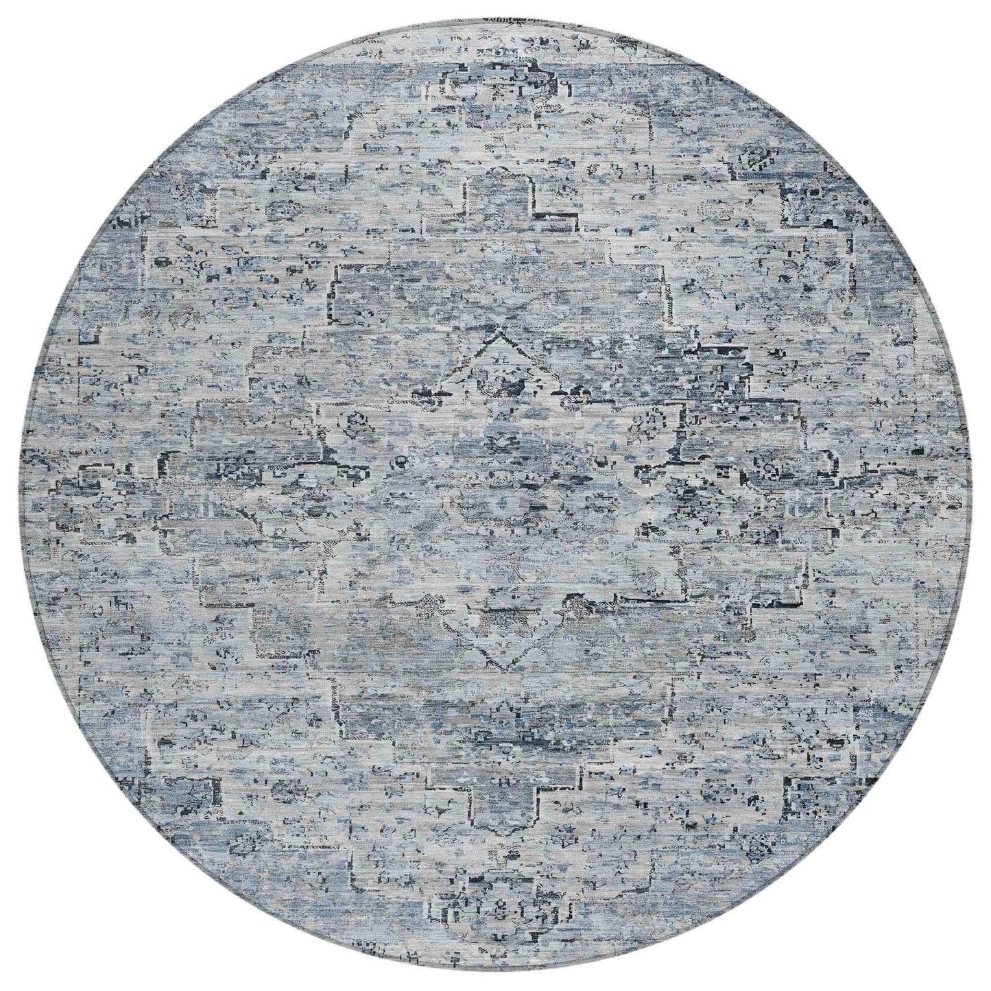 Raeor Blue Washable Indoor-Outdoor Rug
