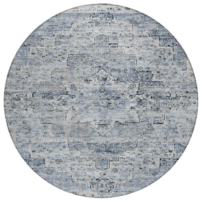 Raeor Blue Washable Indoor-Outdoor Rug