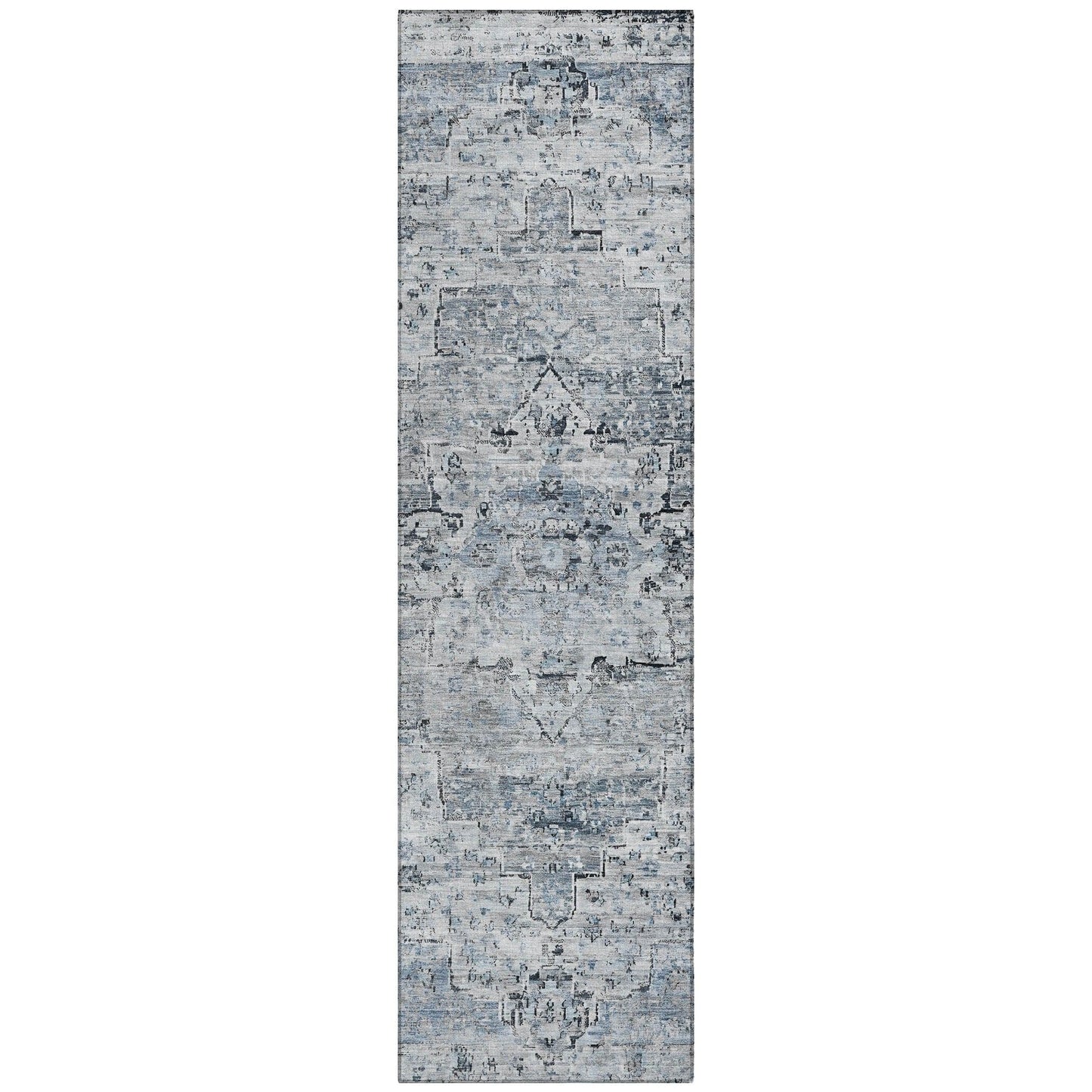 Raeor Blue Washable Indoor-Outdoor Rug
