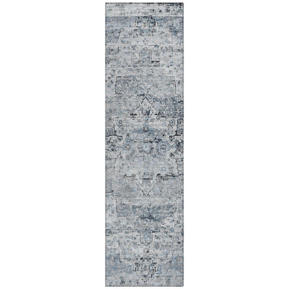 Raeor Blue Washable Indoor-Outdoor Rug