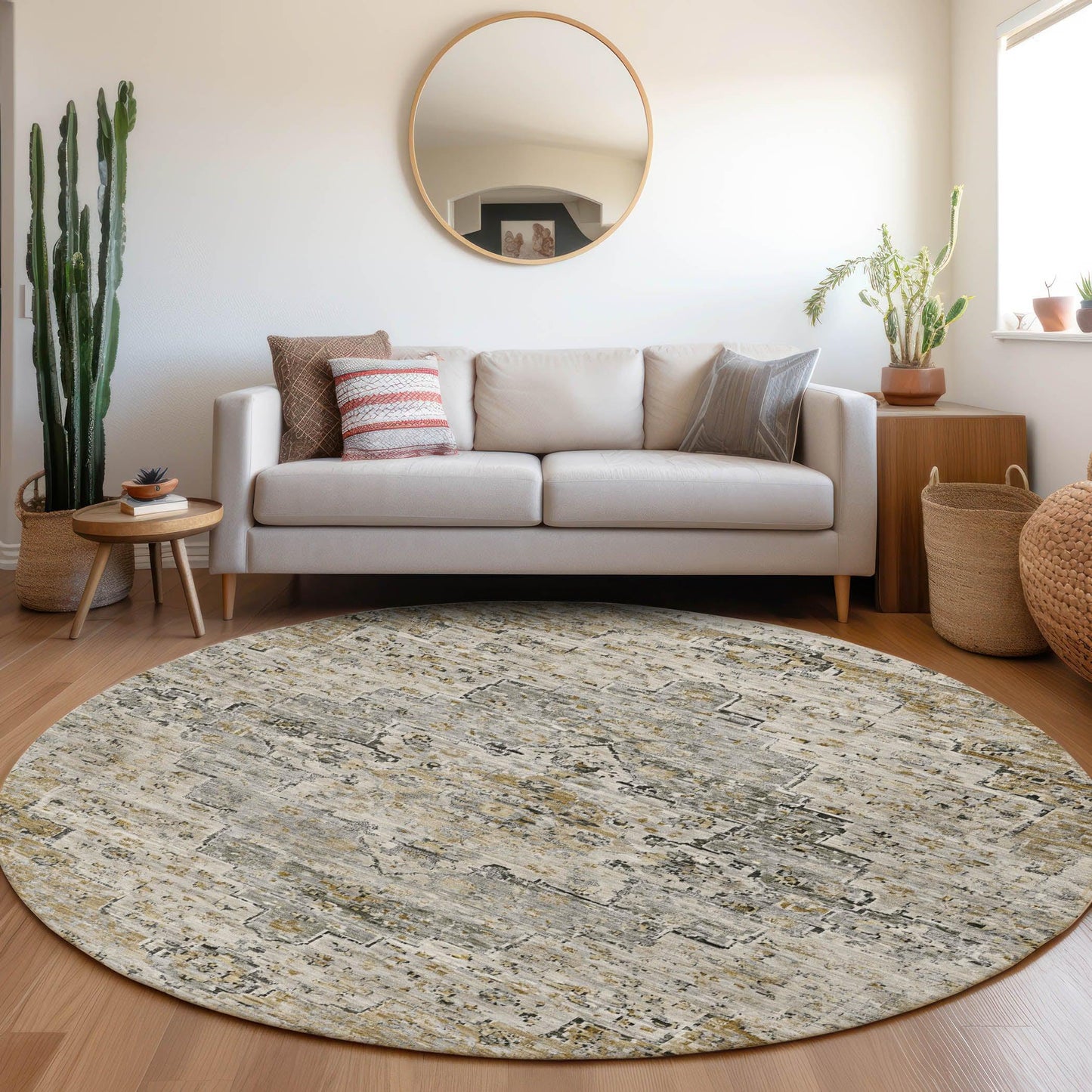 Raeor Brown Washable Indoor-Outdoor Rug