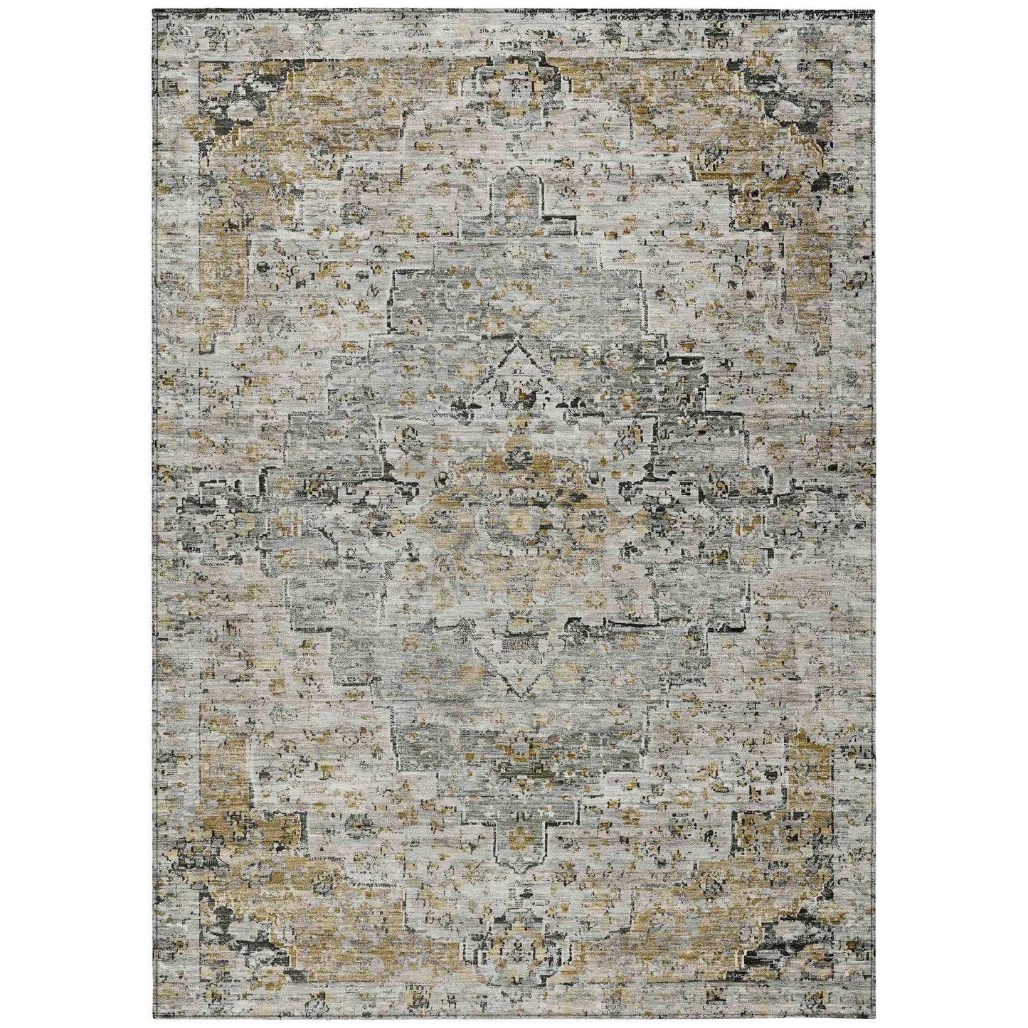 Raeor Brown Washable Indoor-Outdoor Rug