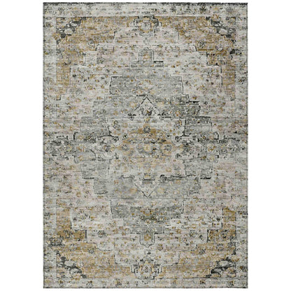Raeor Brown Washable Indoor-Outdoor Rug