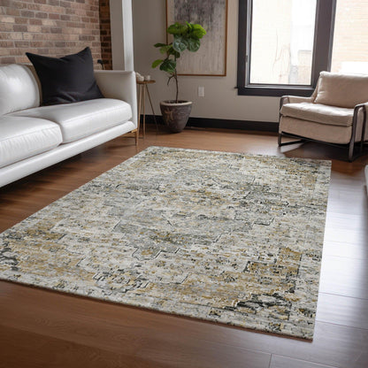 Raeor Brown Washable Indoor-Outdoor Rug
