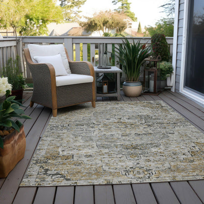 Raeor Brown Washable Indoor-Outdoor Rug