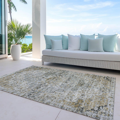 Raeor Brown Washable Indoor-Outdoor Rug