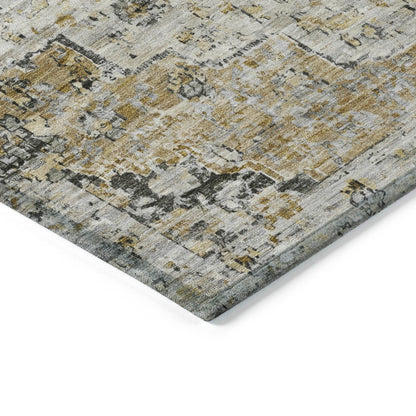 Raeor Brown Washable Indoor-Outdoor Rug