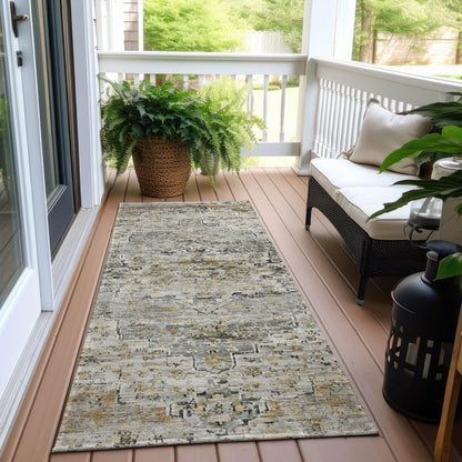 Raeor Brown Washable Indoor-Outdoor Rug