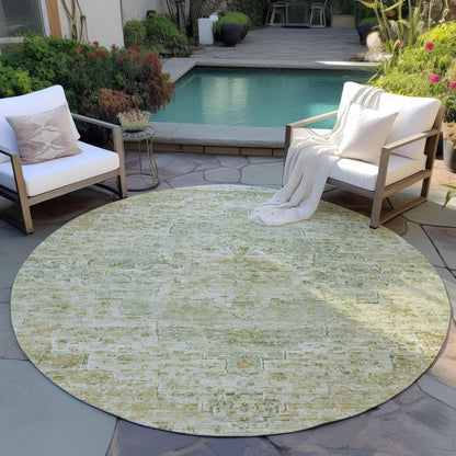 Raeor Green Washable Indoor-Outdoor Rug