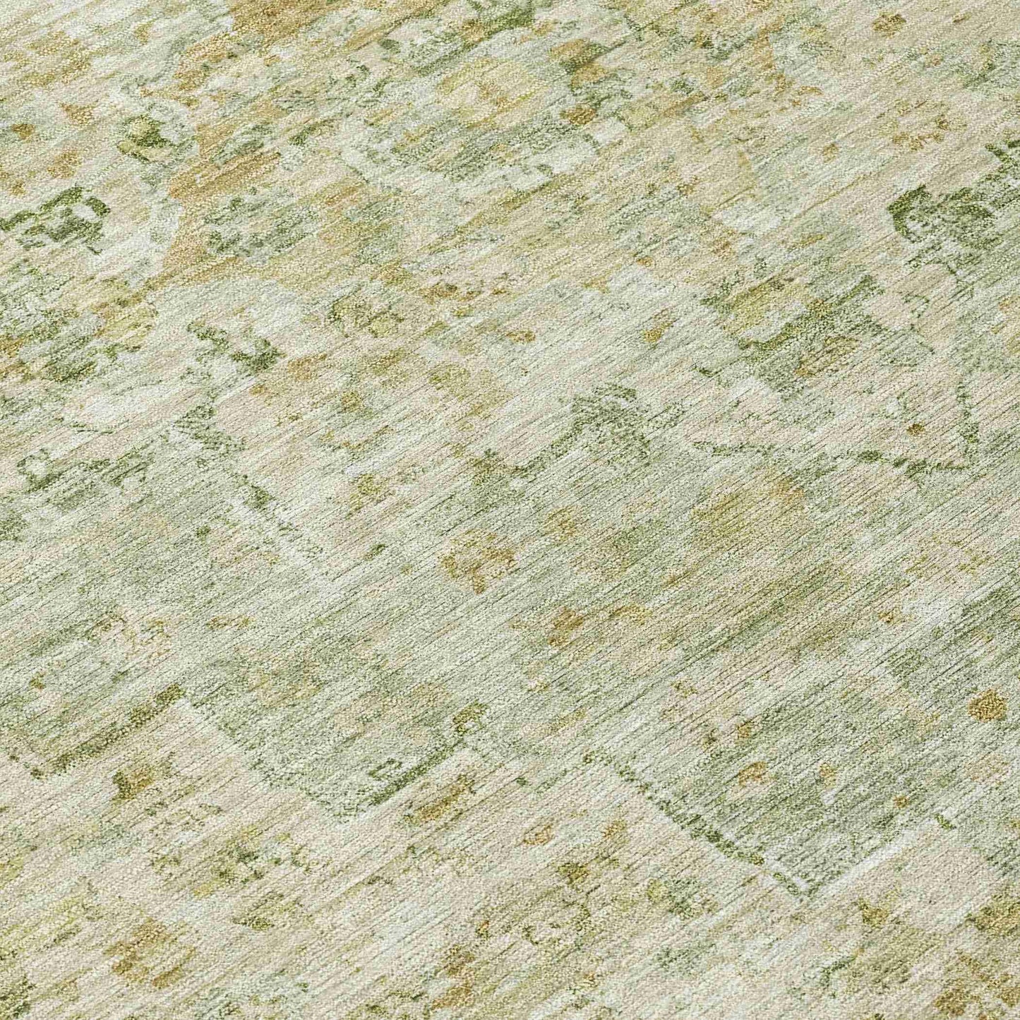 Raeor Green Washable Indoor-Outdoor Rug