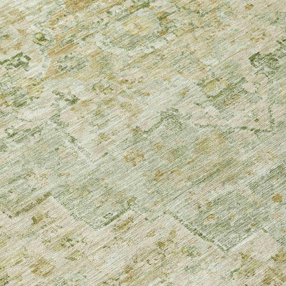 Raeor Green Washable Indoor-Outdoor Rug