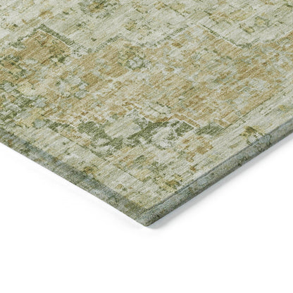 Raeor Green Washable Indoor-Outdoor Rug