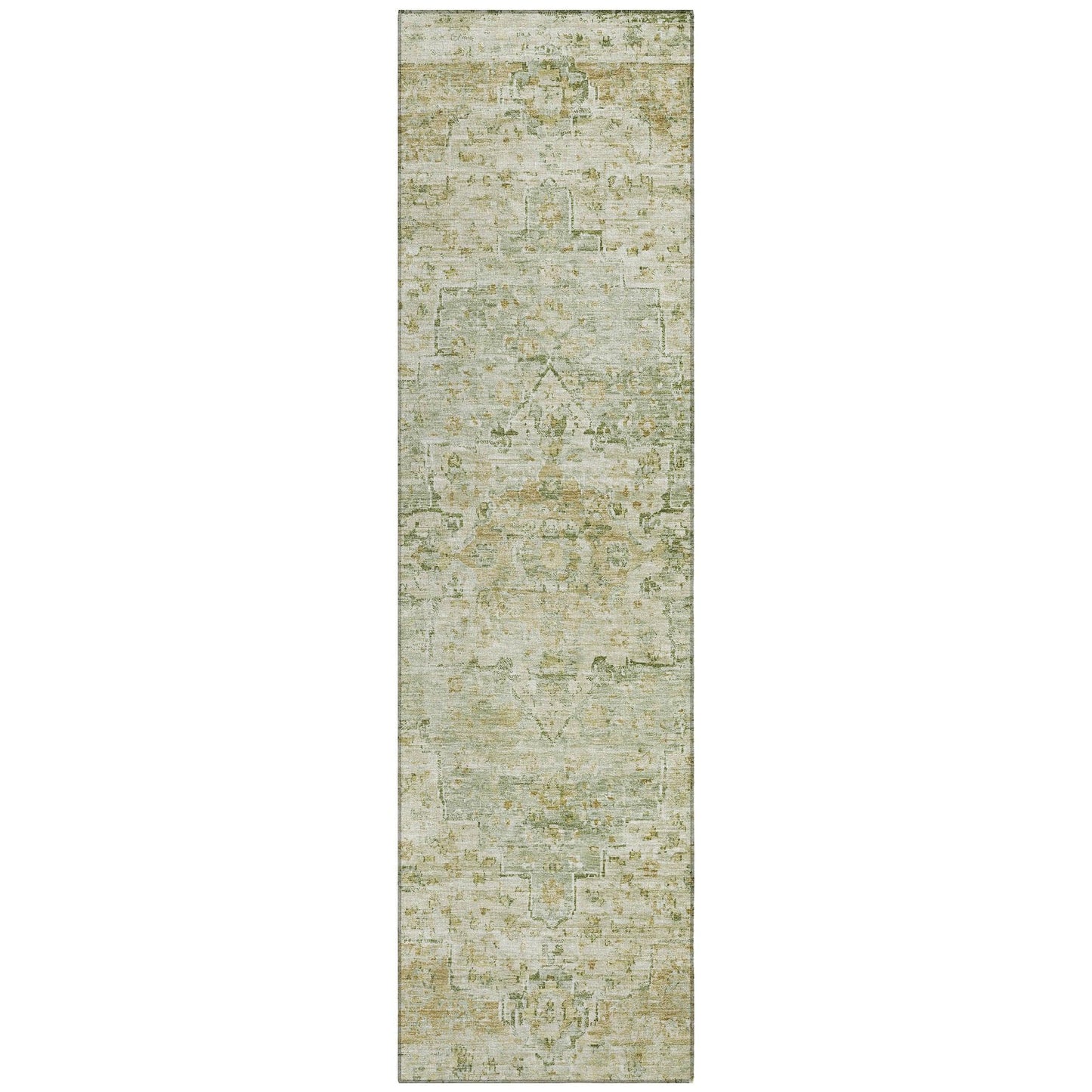 Raeor Green Washable Indoor-Outdoor Rug