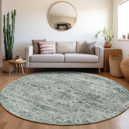 Raeor Teal Washable Indoor-Outdoor Rug