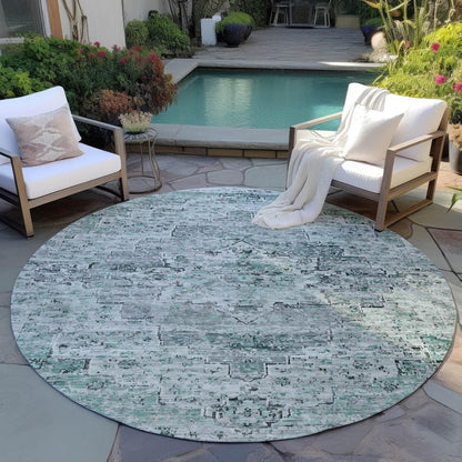 Raeor Teal Washable Indoor-Outdoor Rug