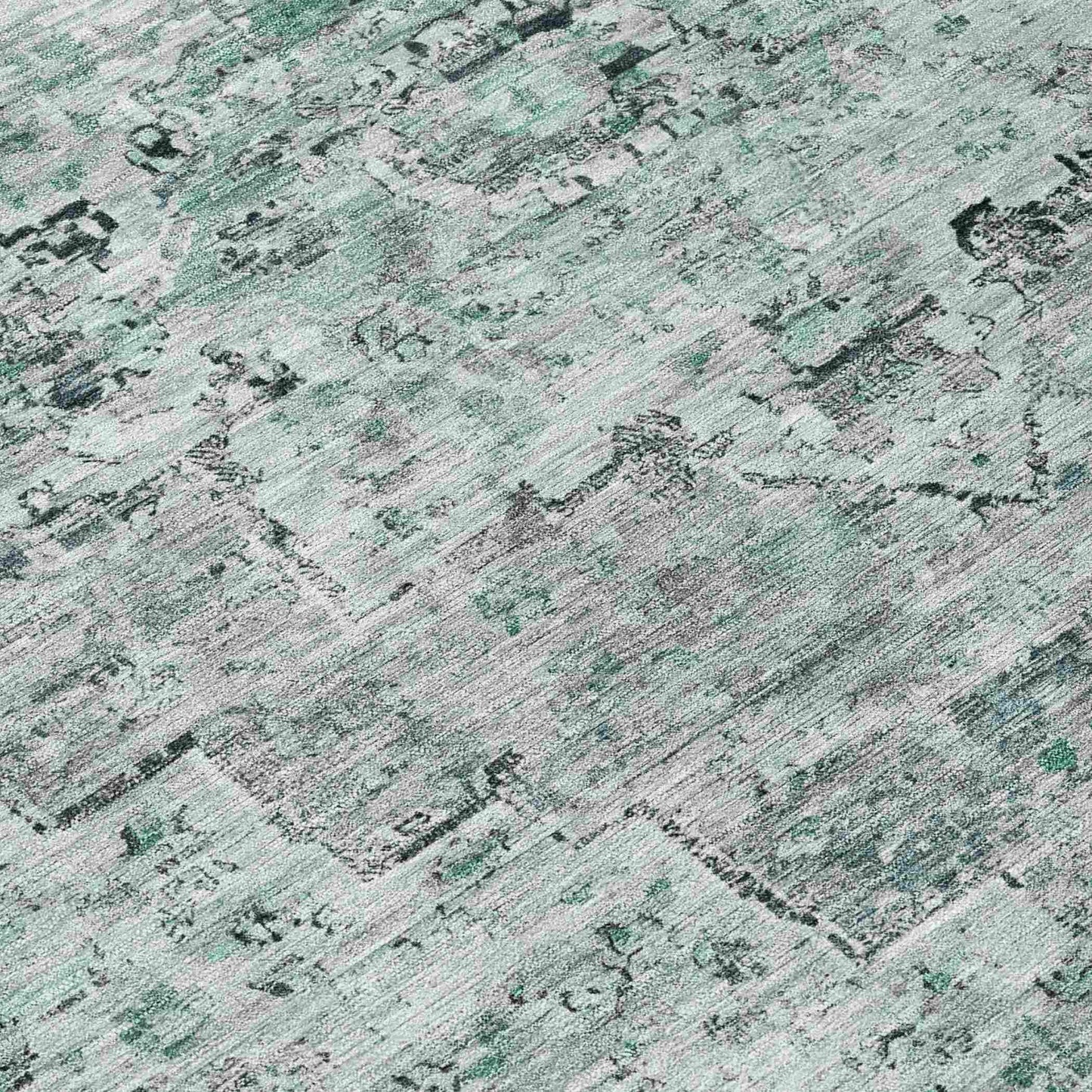 Raeor Teal Washable Indoor-Outdoor Rug