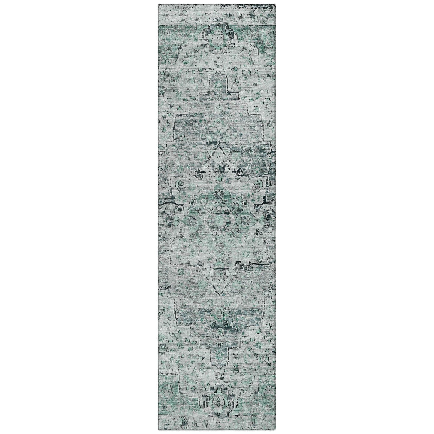 Raeor Teal Washable Indoor-Outdoor Rug