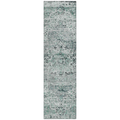 Raeor Teal Washable Indoor-Outdoor Rug